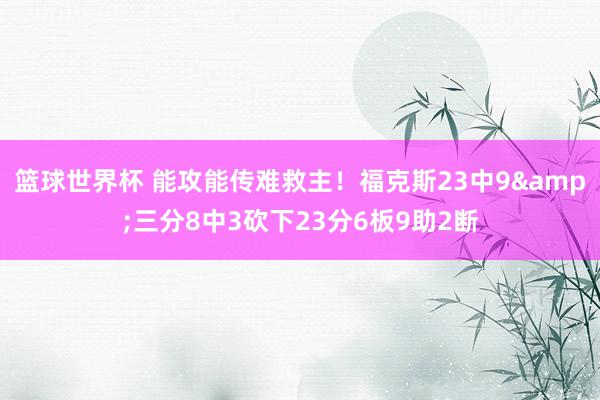 篮球世界杯 能攻能传难救主！福克斯23中9&三分8中3砍下23分6板9助2断