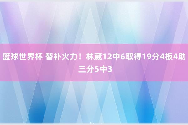 篮球世界杯 替补火力！林葳12中6取得19分4板4助 三分5中3