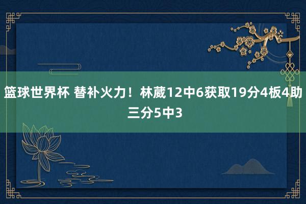 篮球世界杯 替补火力！林葳12中6获取19分4板4助 三分5中3