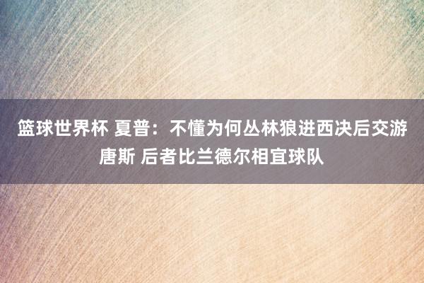 篮球世界杯 夏普：不懂为何丛林狼进西决后交游唐斯 后者比兰德尔相宜球队