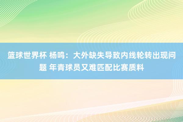 篮球世界杯 杨鸣：大外缺失导致内线轮转出现问题 年青球员又难匹配比赛质料