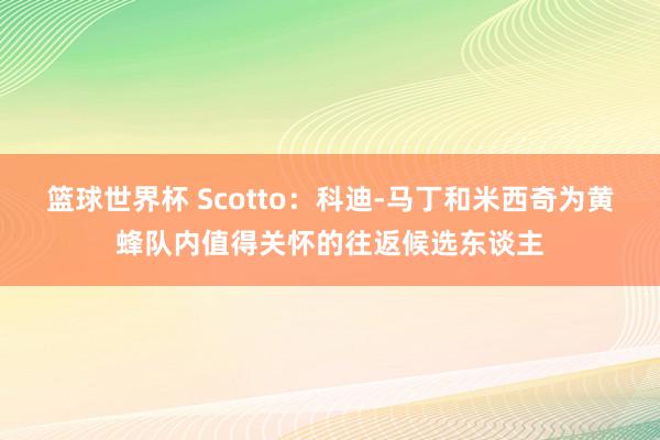 篮球世界杯 Scotto：科迪-马丁和米西奇为黄蜂队内值得关怀的往返候选东谈主